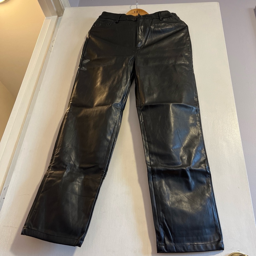 Black Faux Leather Pants